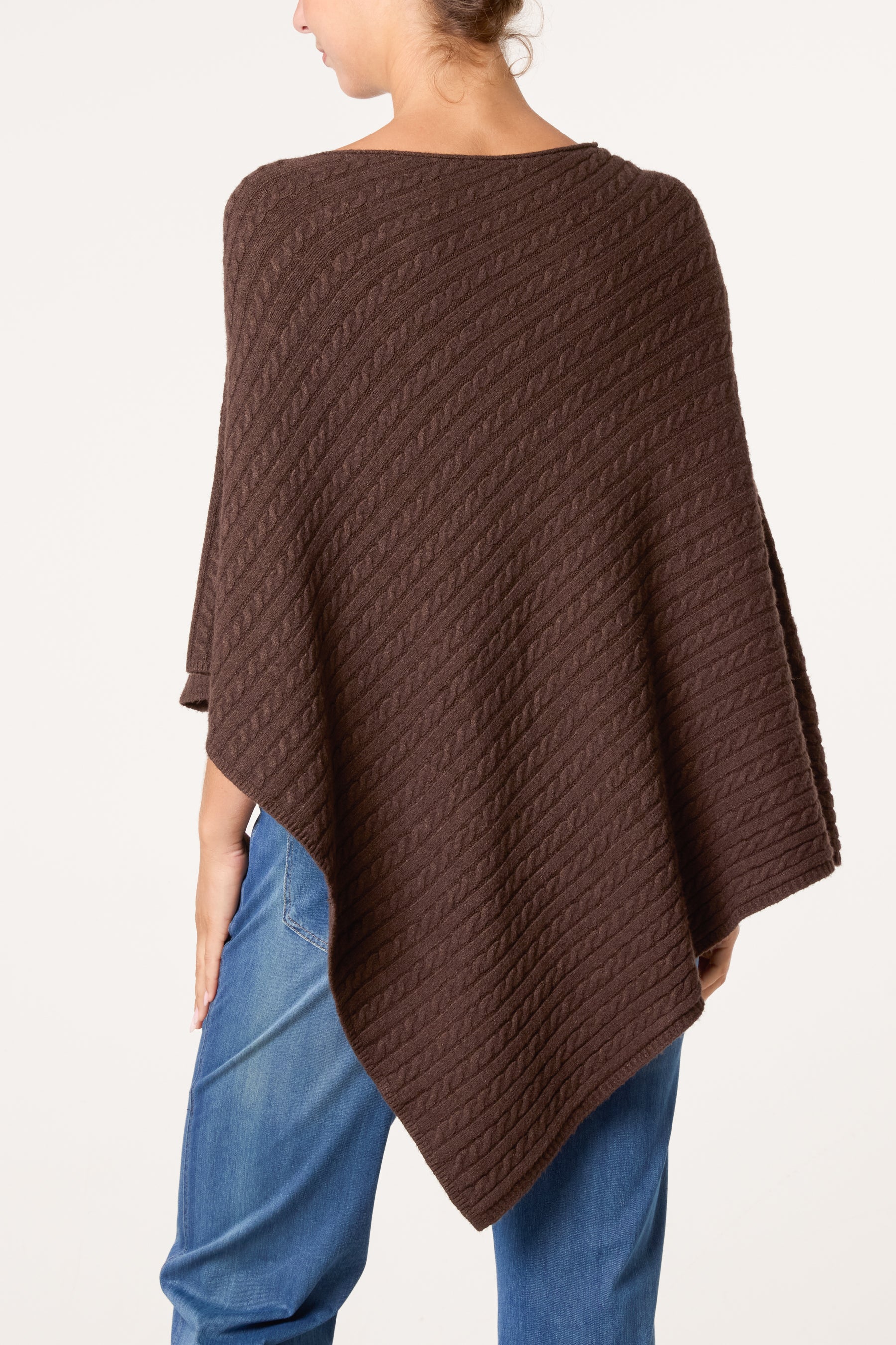 Assymetric Essential Knit Poncho