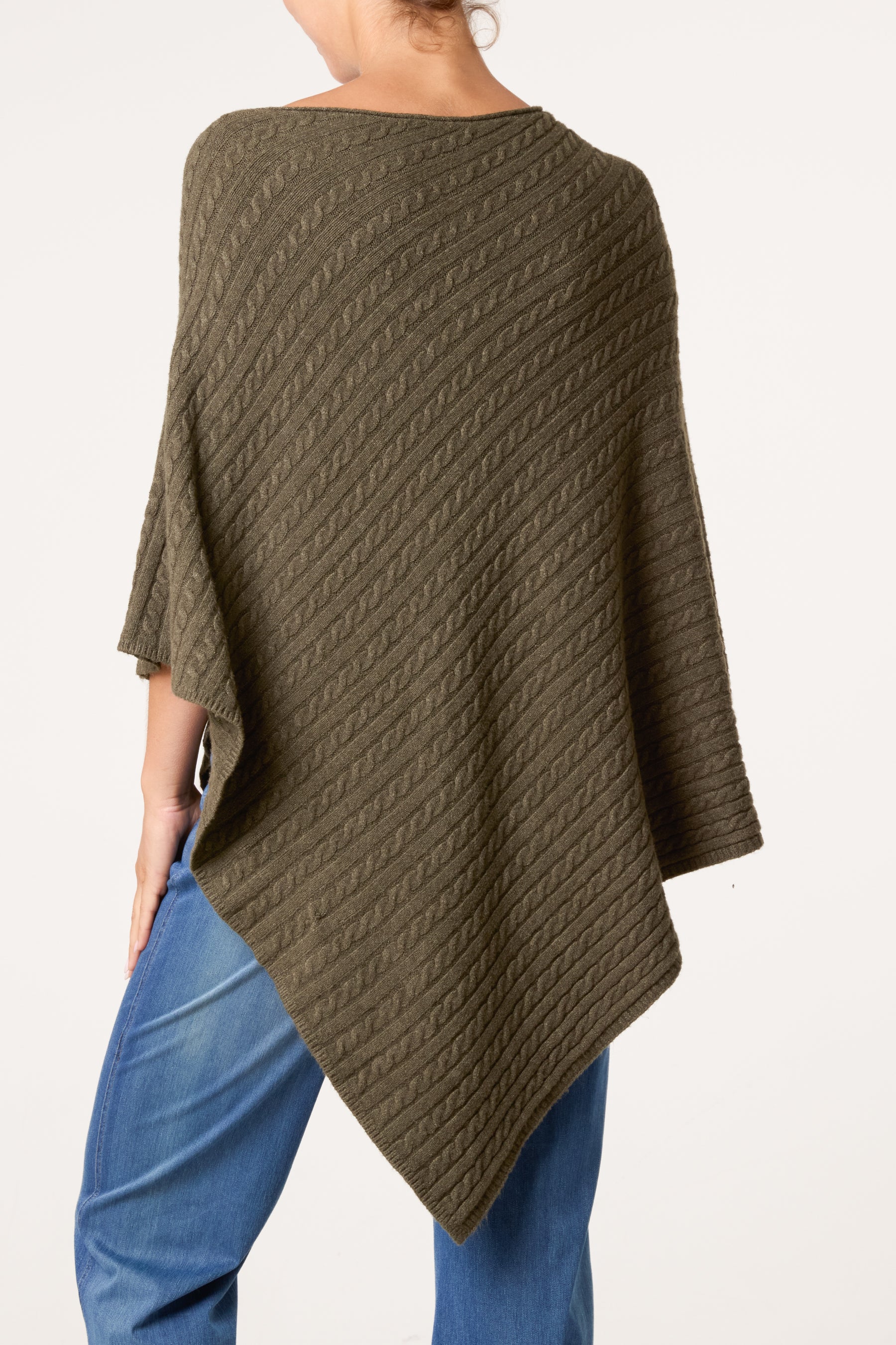 Assymetric Essential Knit Poncho