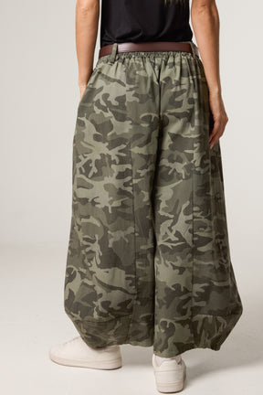 Camouflage Belted Wide Fit Trousers