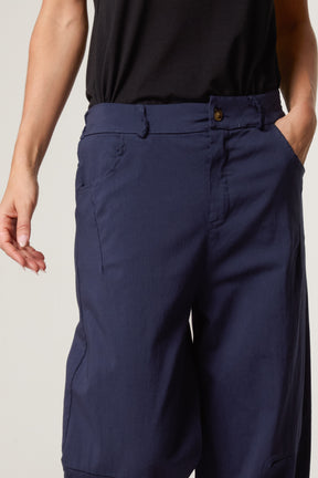 Barrel Leg Button Up Trousers