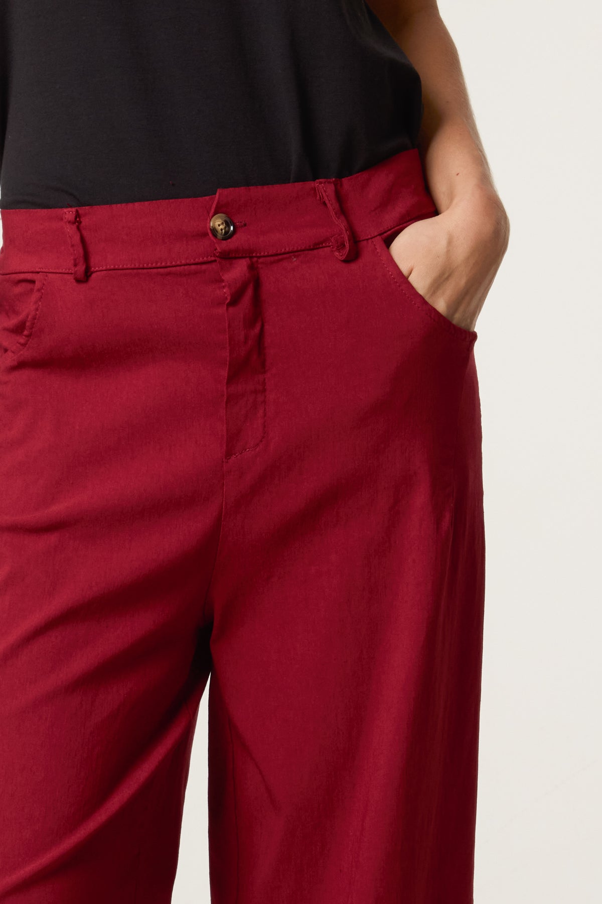 Barrel Leg Button Up Trousers