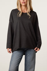 Draped Dip Hem Jumper