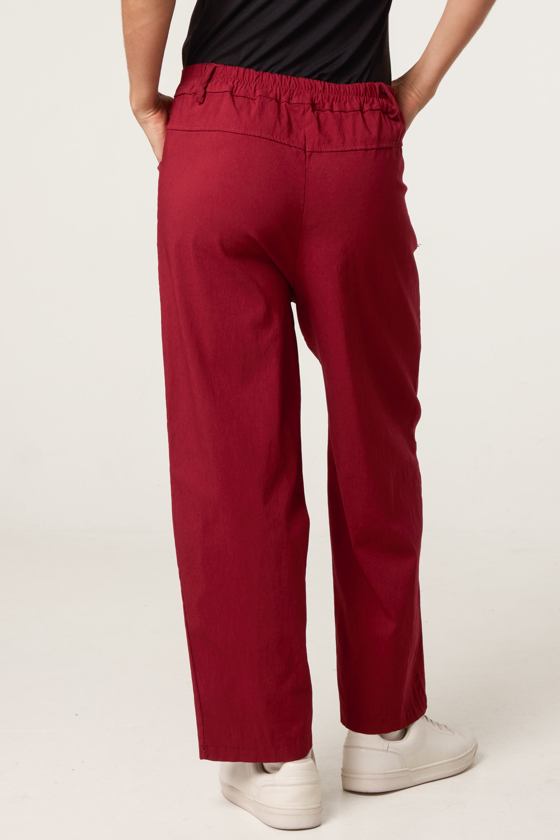 Barrel Leg Button Up Trousers