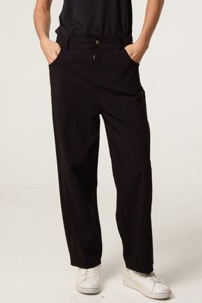 Barrel Leg Button Up Trousers