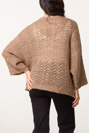Knit ZigZag Patterned Cardigan