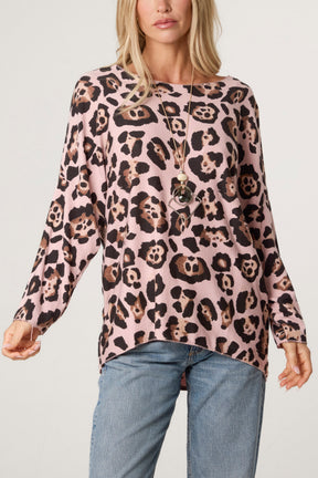Leopard Round Neck Necklace Top