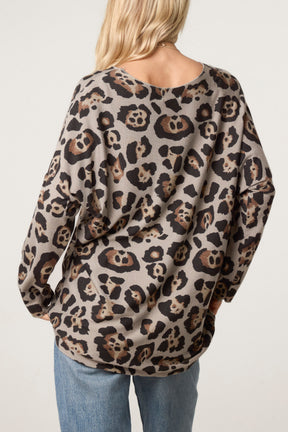 Leopard Round Neck Necklace Top