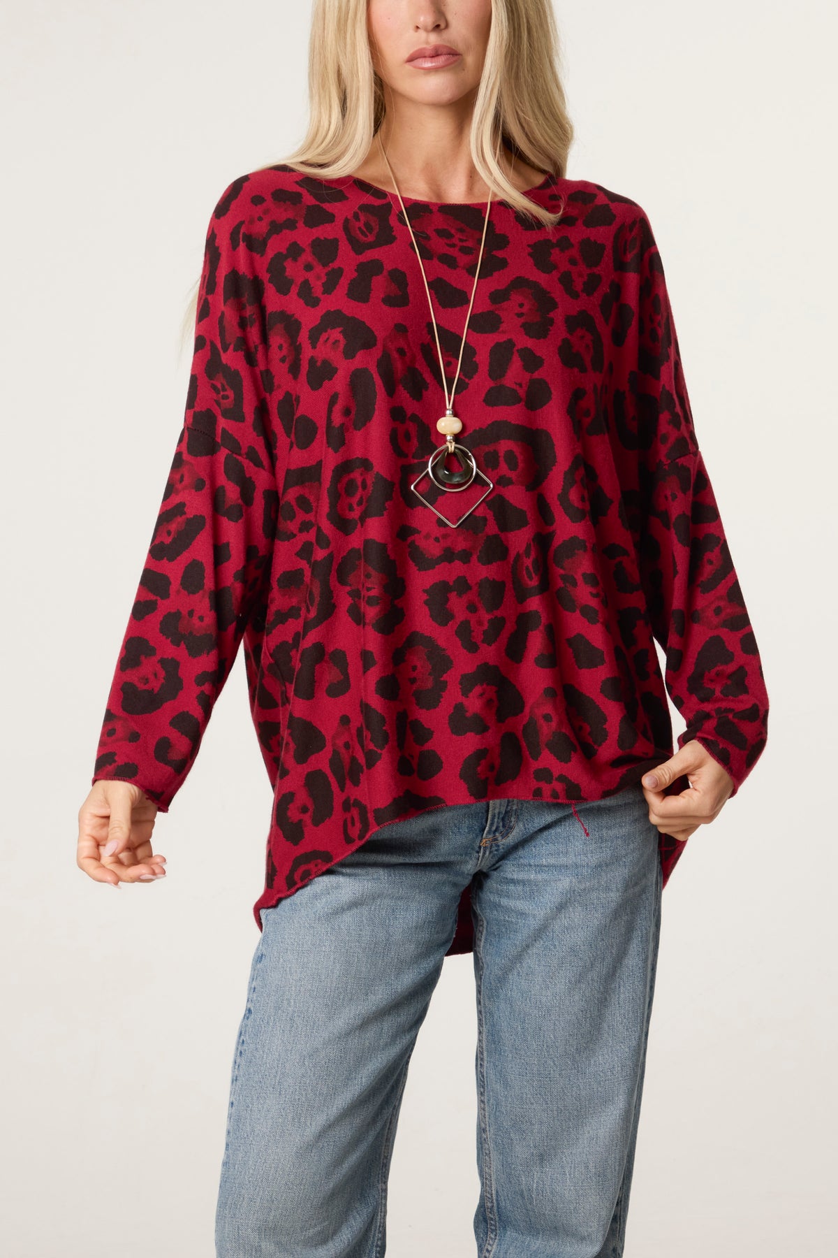 Leopard Round Neck Necklace Top