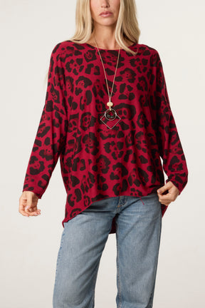 Leopard Round Neck Necklace Top