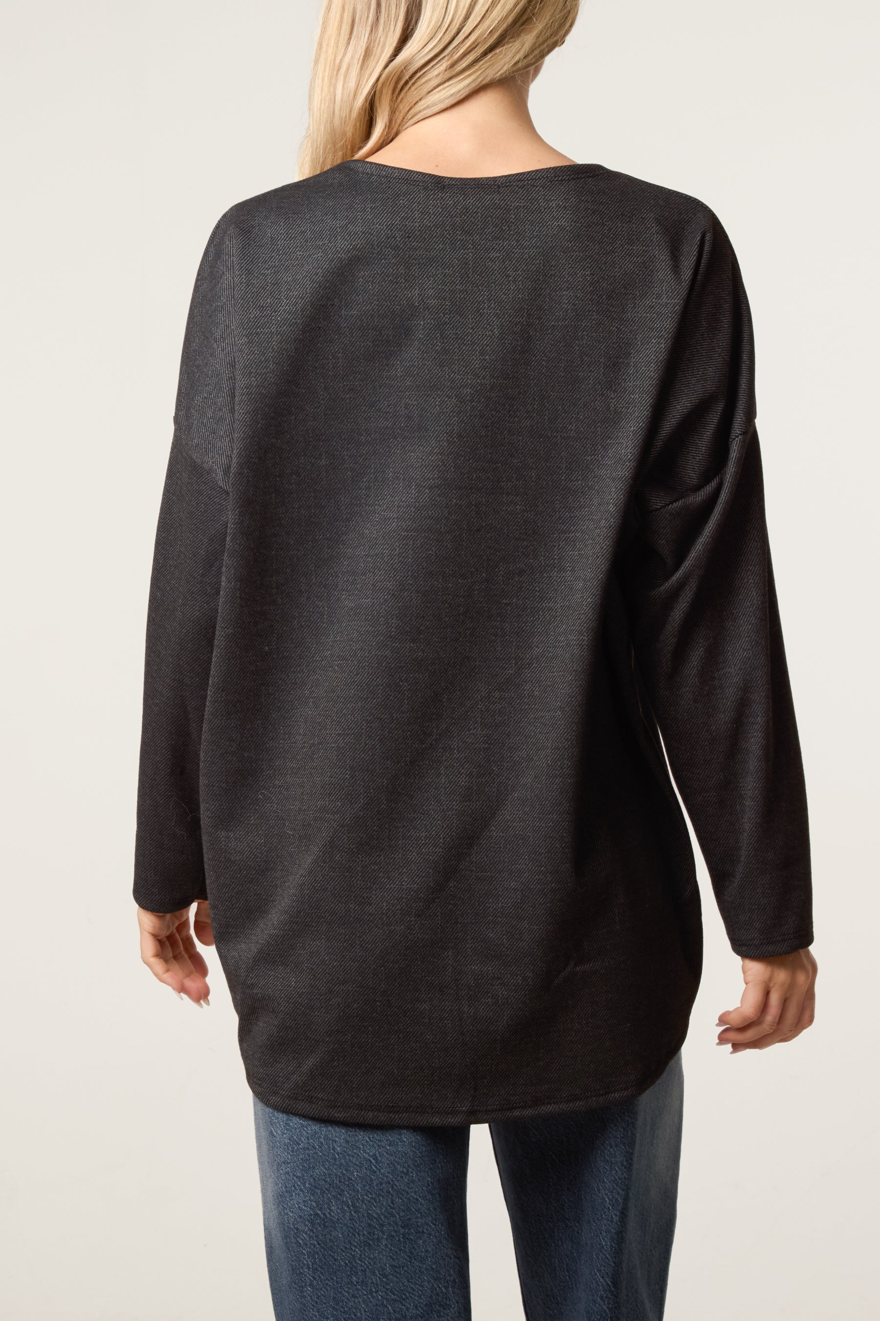 Draped Dip Hem Jumper