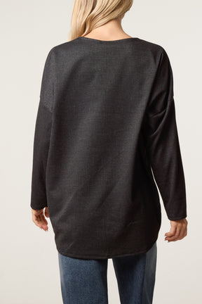 Draped Dip Hem Jumper