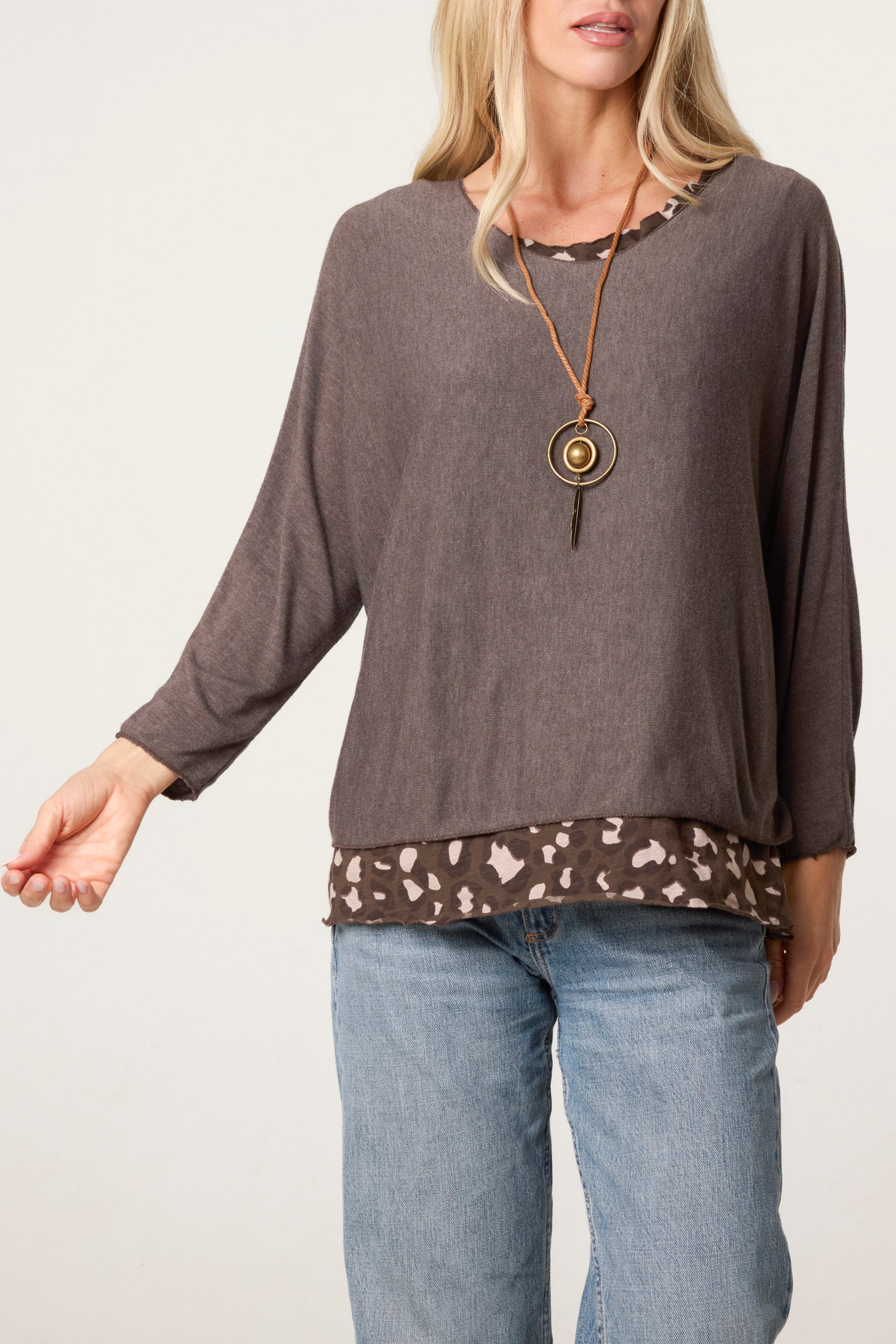 Leopard Double Layer Necklace Top