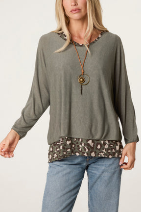 Leopard Double Layer Necklace Top