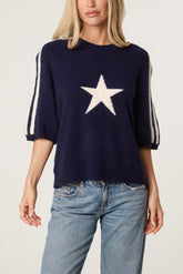 Star Striped Short Sleeve Jumper