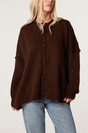 Oversized Drop Shoulder Knit Cardigan
