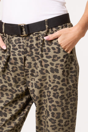 Belted Leopard Trousers