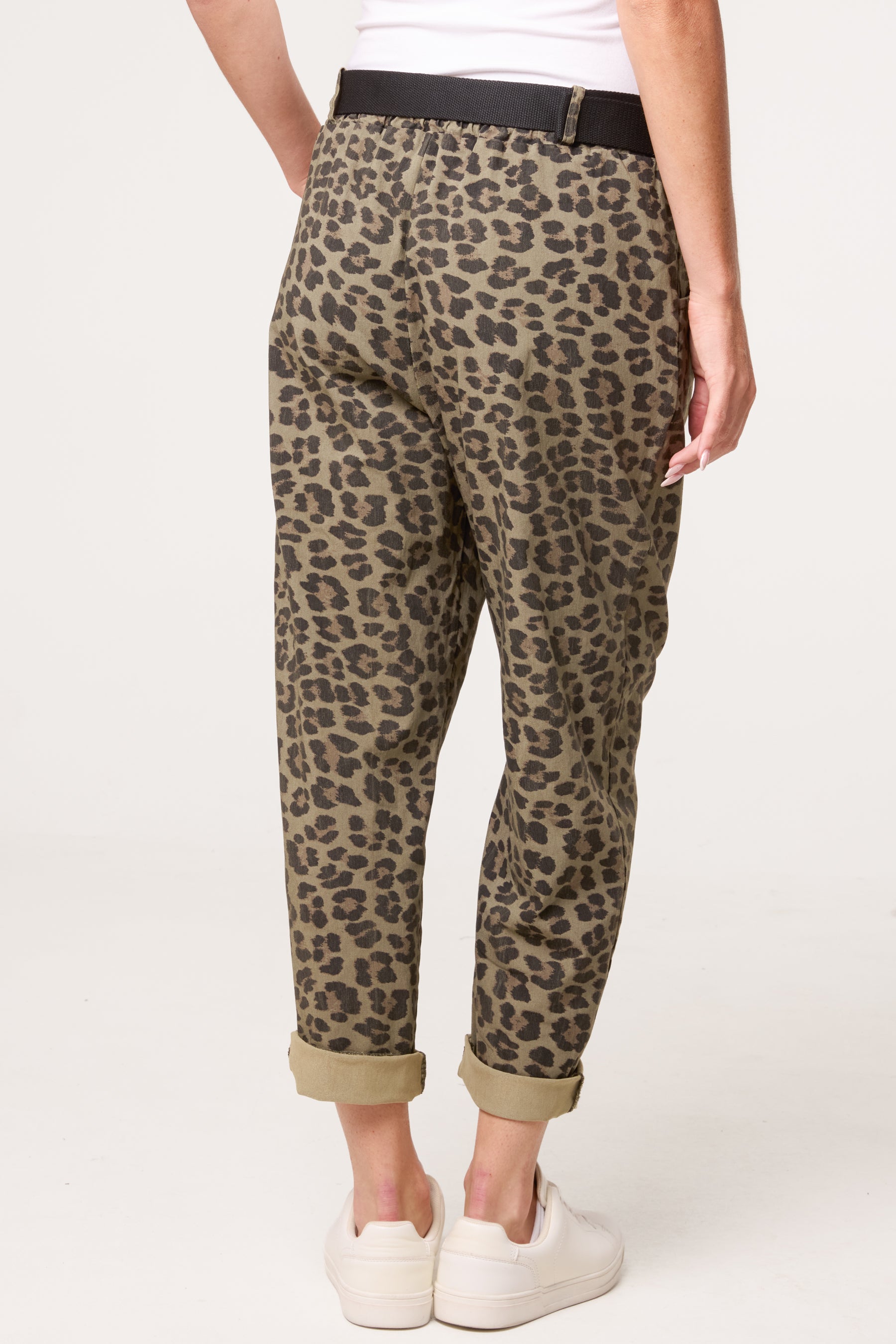 Belted Leopard Trousers