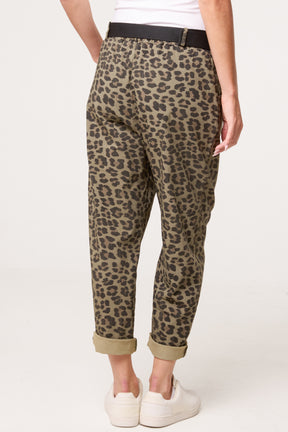 Belted Leopard Trousers