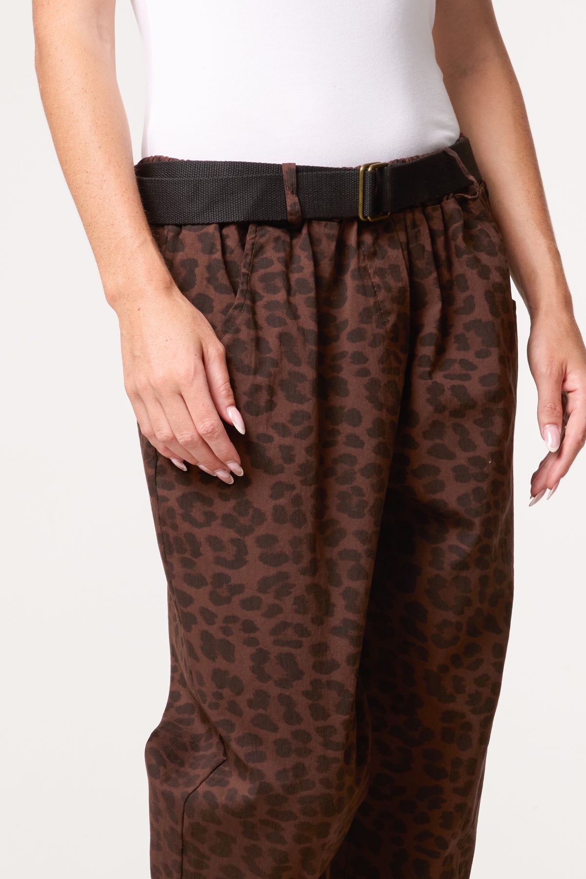 Belted Leopard Trousers