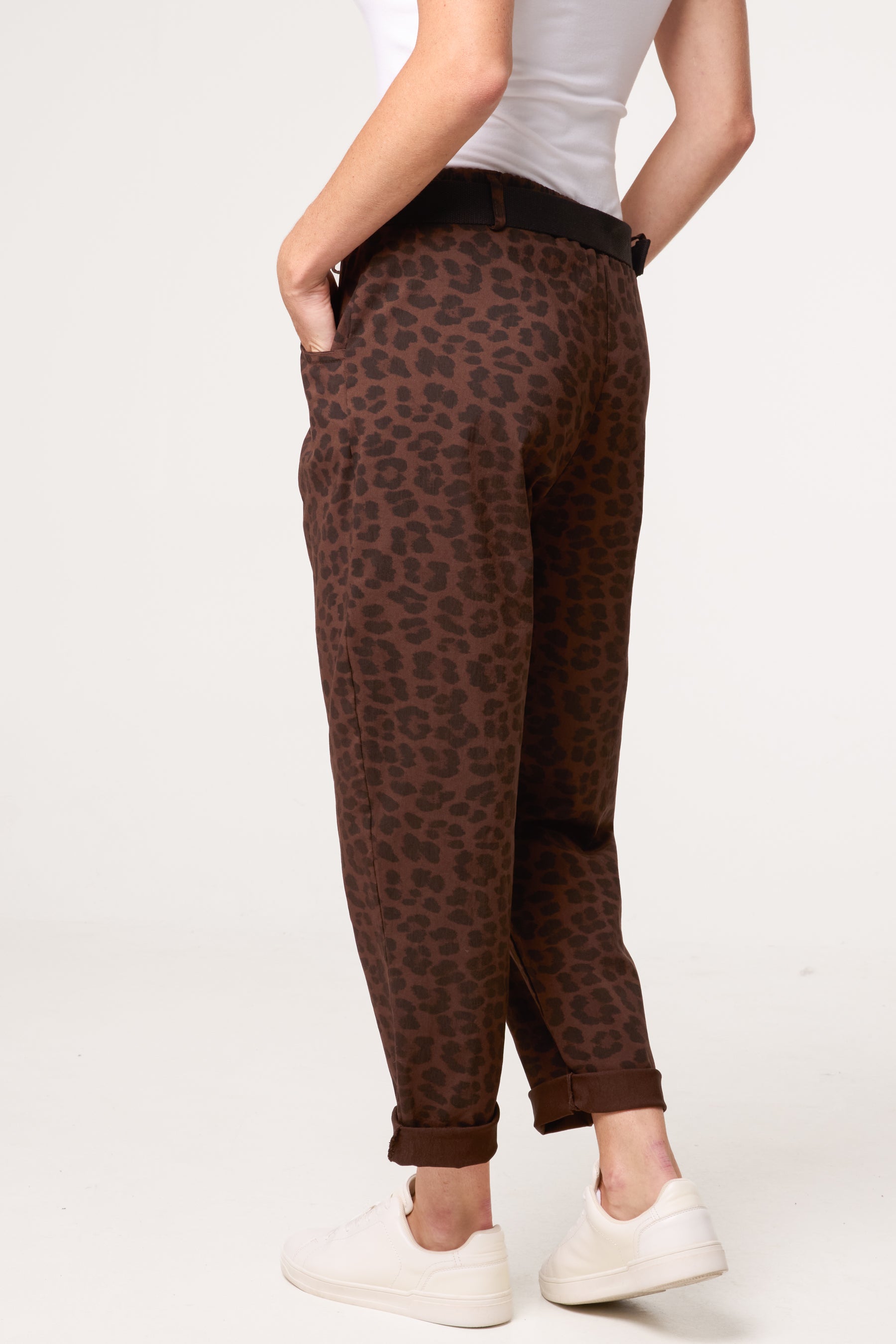 Belted Leopard Trousers