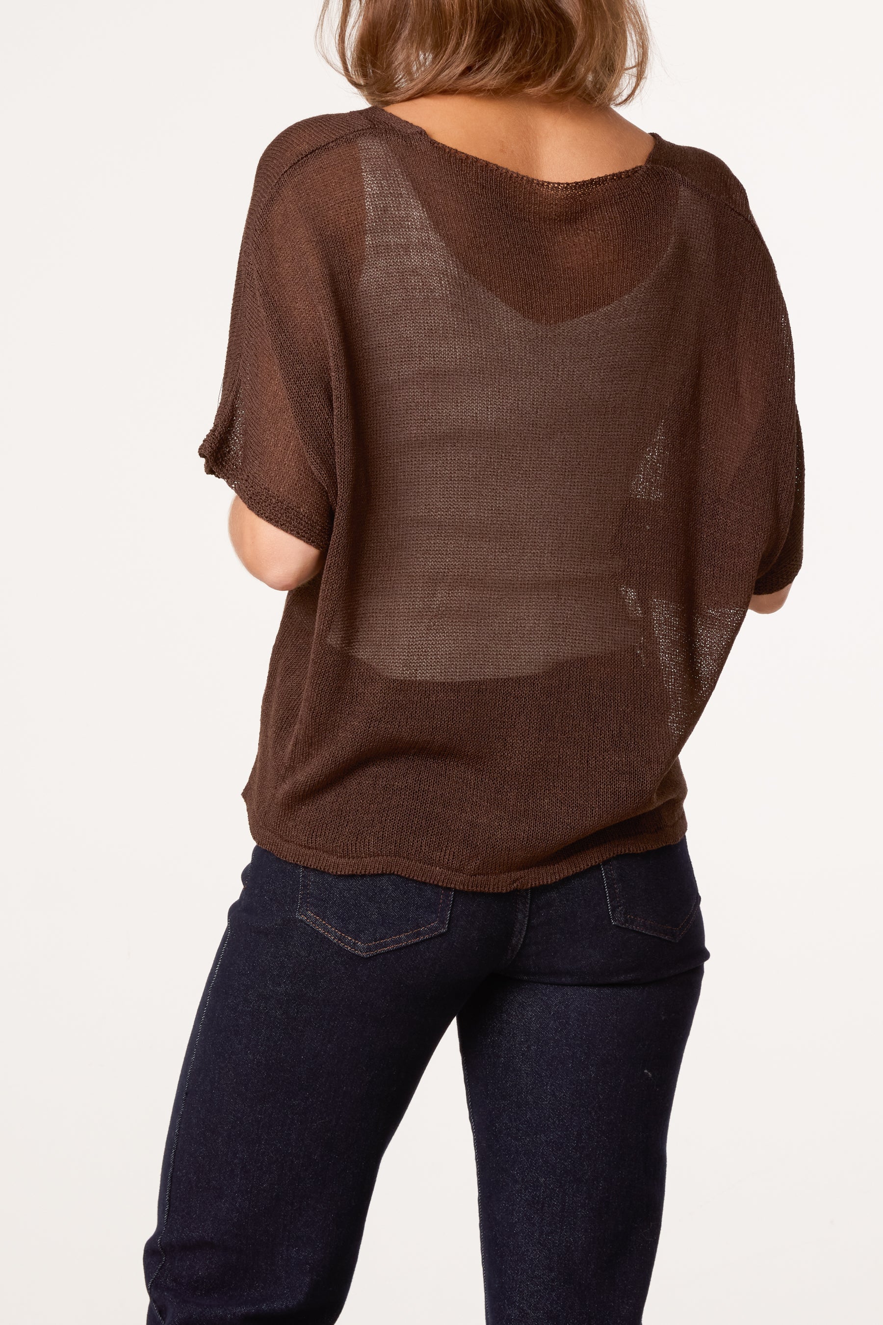 Fine Knit V-neck Short Sleeve Cardigan