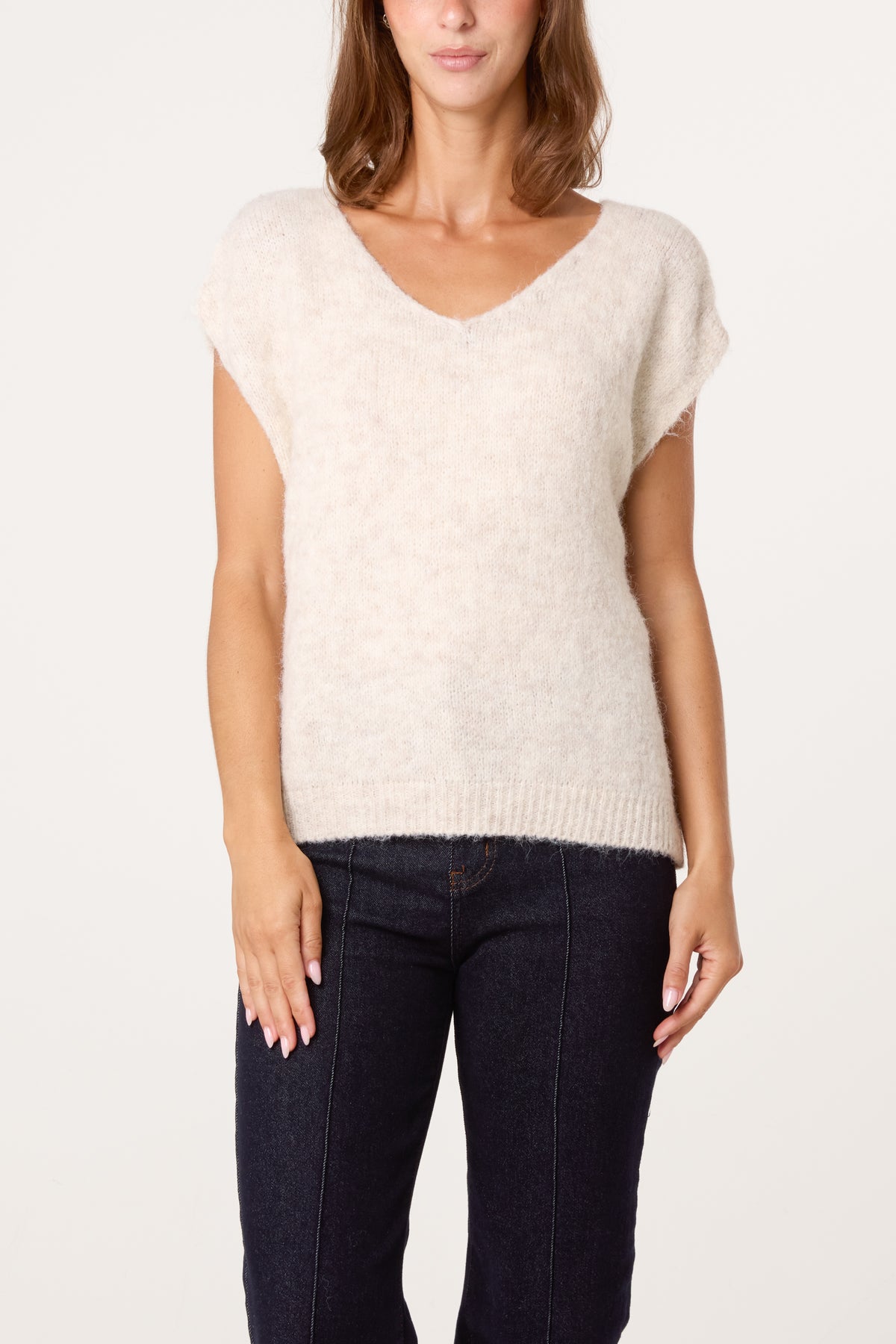 Fluffly Knitted V-Neck Vest