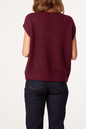 Fluffly Knitted V-Neck Vest