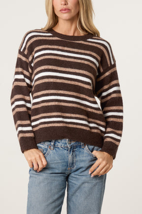 Round Neck Striped Knit Jumper