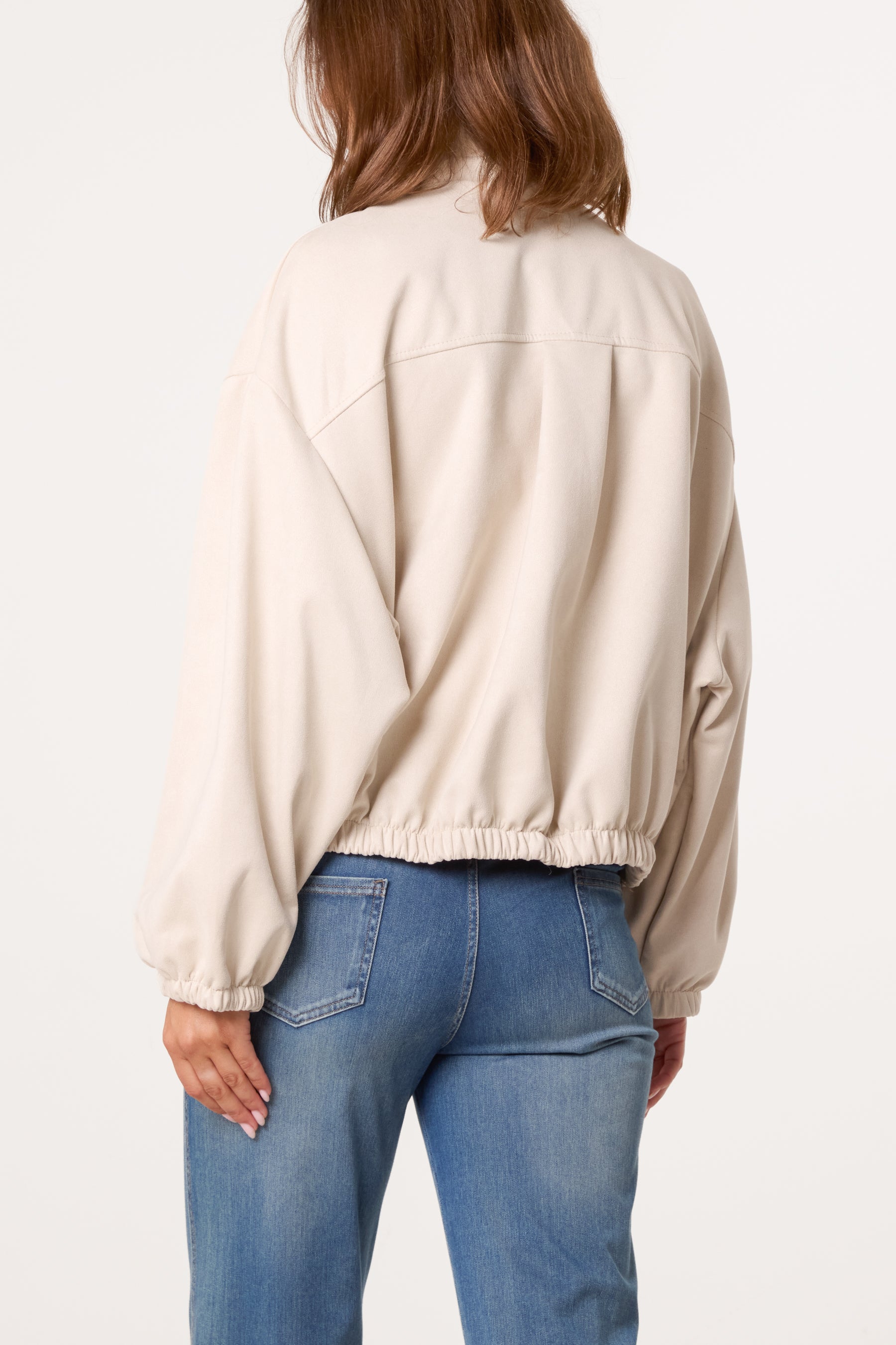 Suede Puffball Jacket