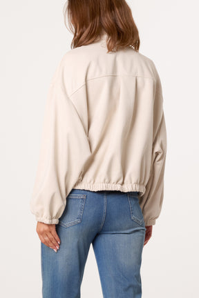 Suede Puffball Jacket