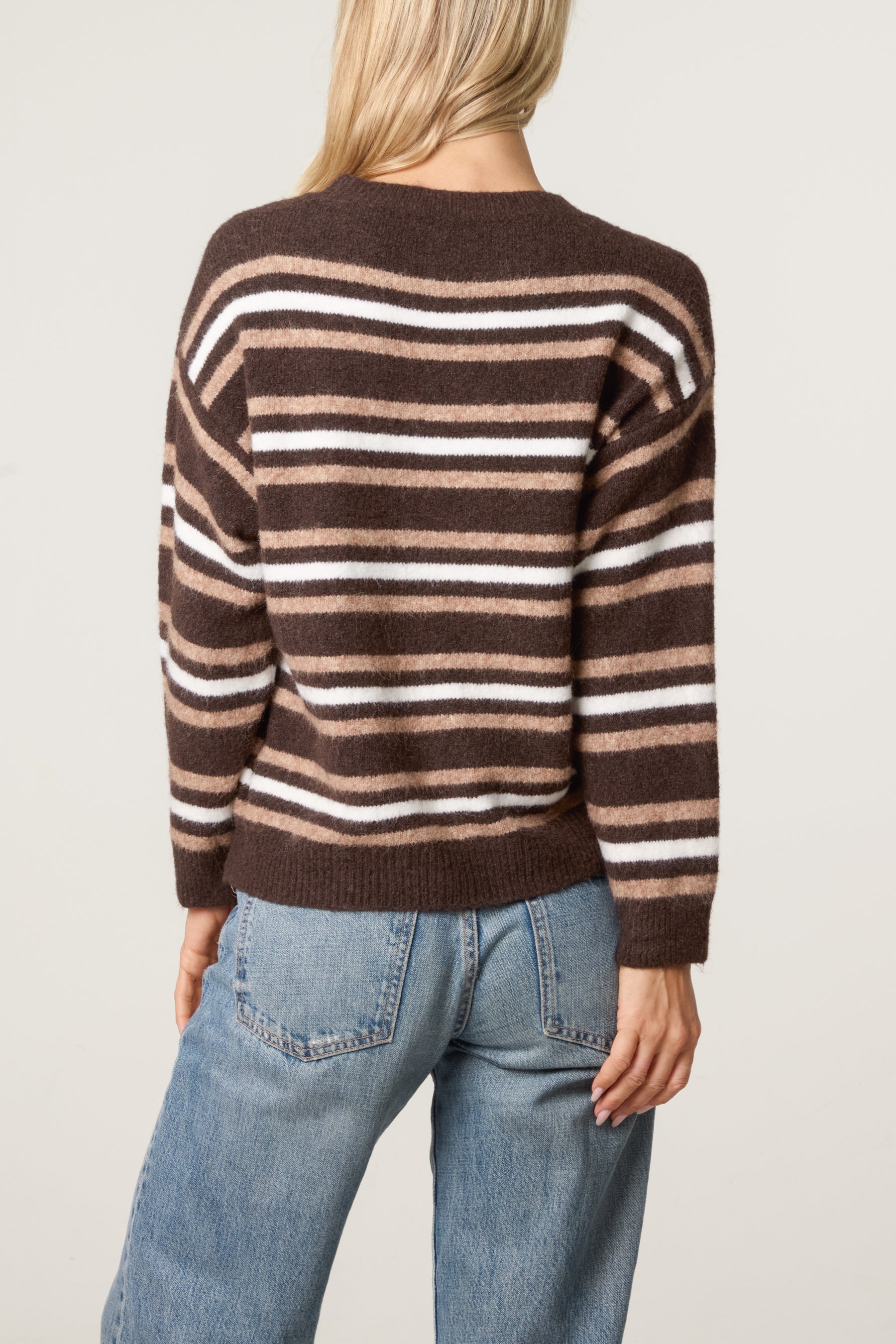 Round Neck Striped Knit Jumper