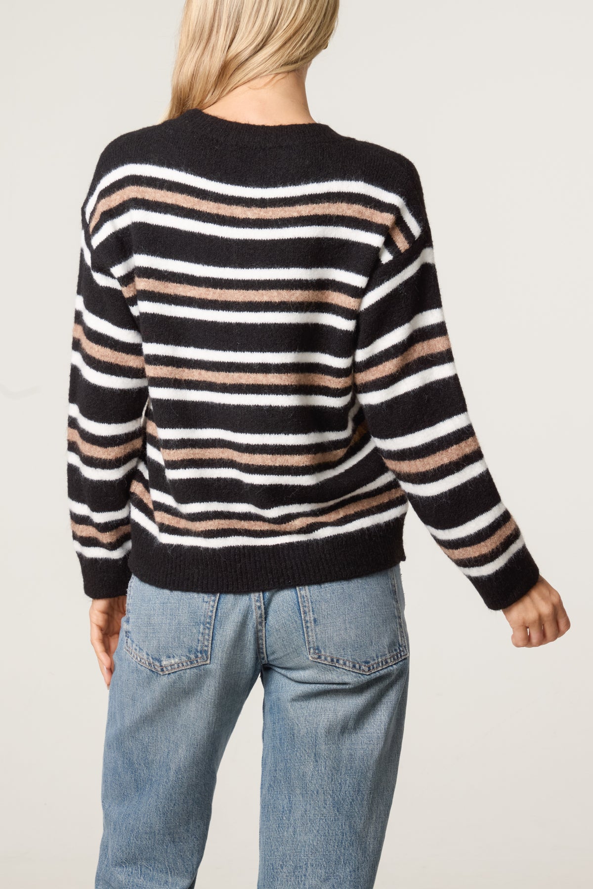 Round Neck Striped Knit Jumper
