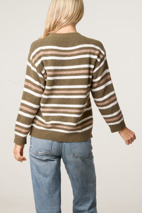 Round Neck Striped Knit Jumper