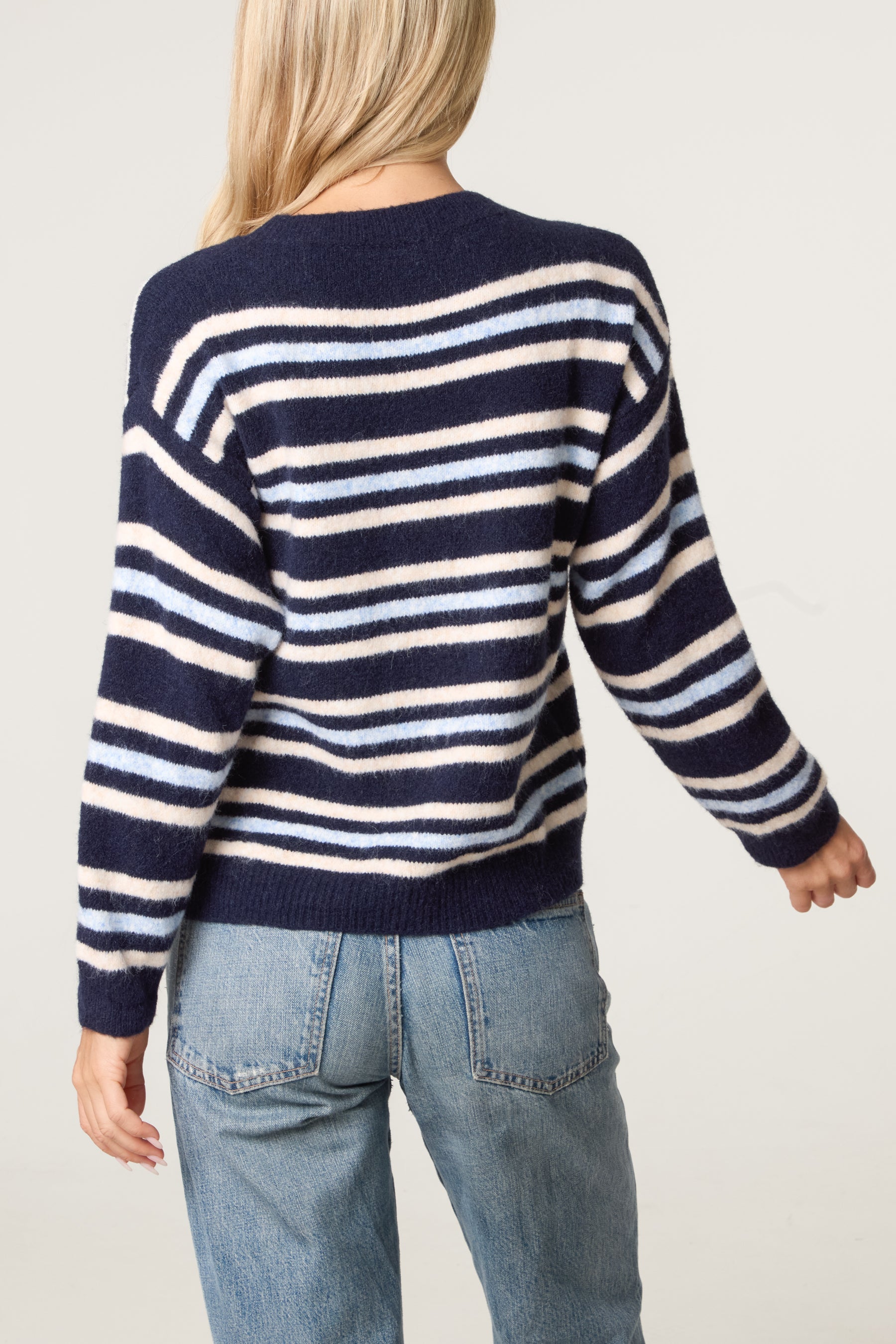 Round Neck Striped Knit Jumper