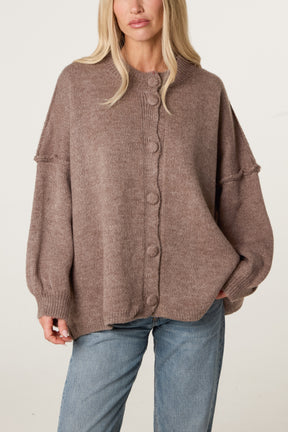 Oversized Drop Shoulder Knit Cardigan