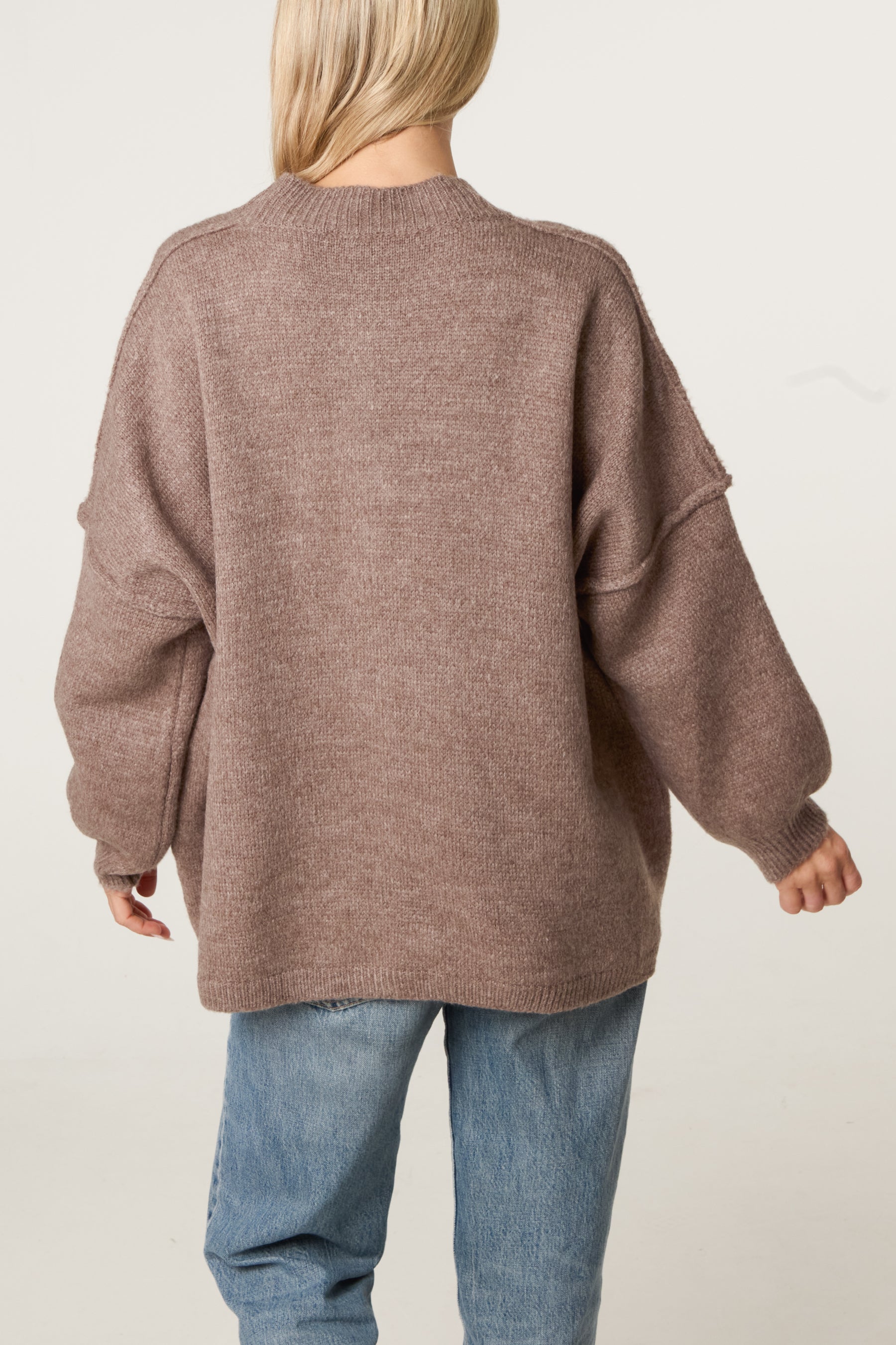 Oversized Drop Shoulder Knit Cardigan