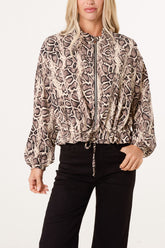 Zip Through Snake Print Jacket