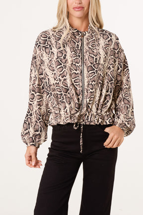 Zip Through Snake Print Jacket