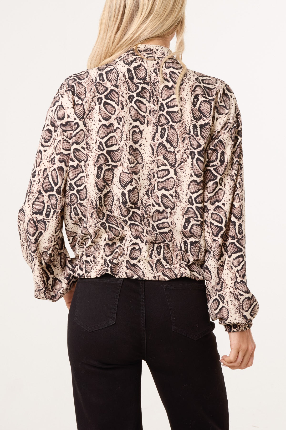 Zip Through Snake Print Jacket