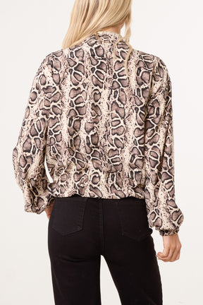 Zip Through Snake Print Jacket