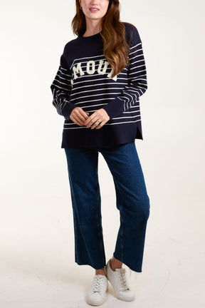 'Amour' Sailor Stripe Jumper