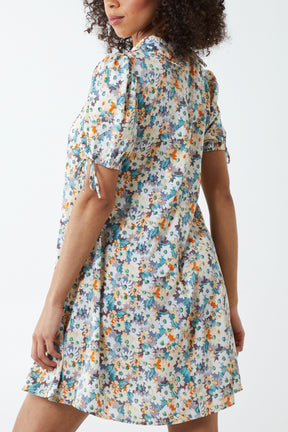 Tie Collar Swing Dress