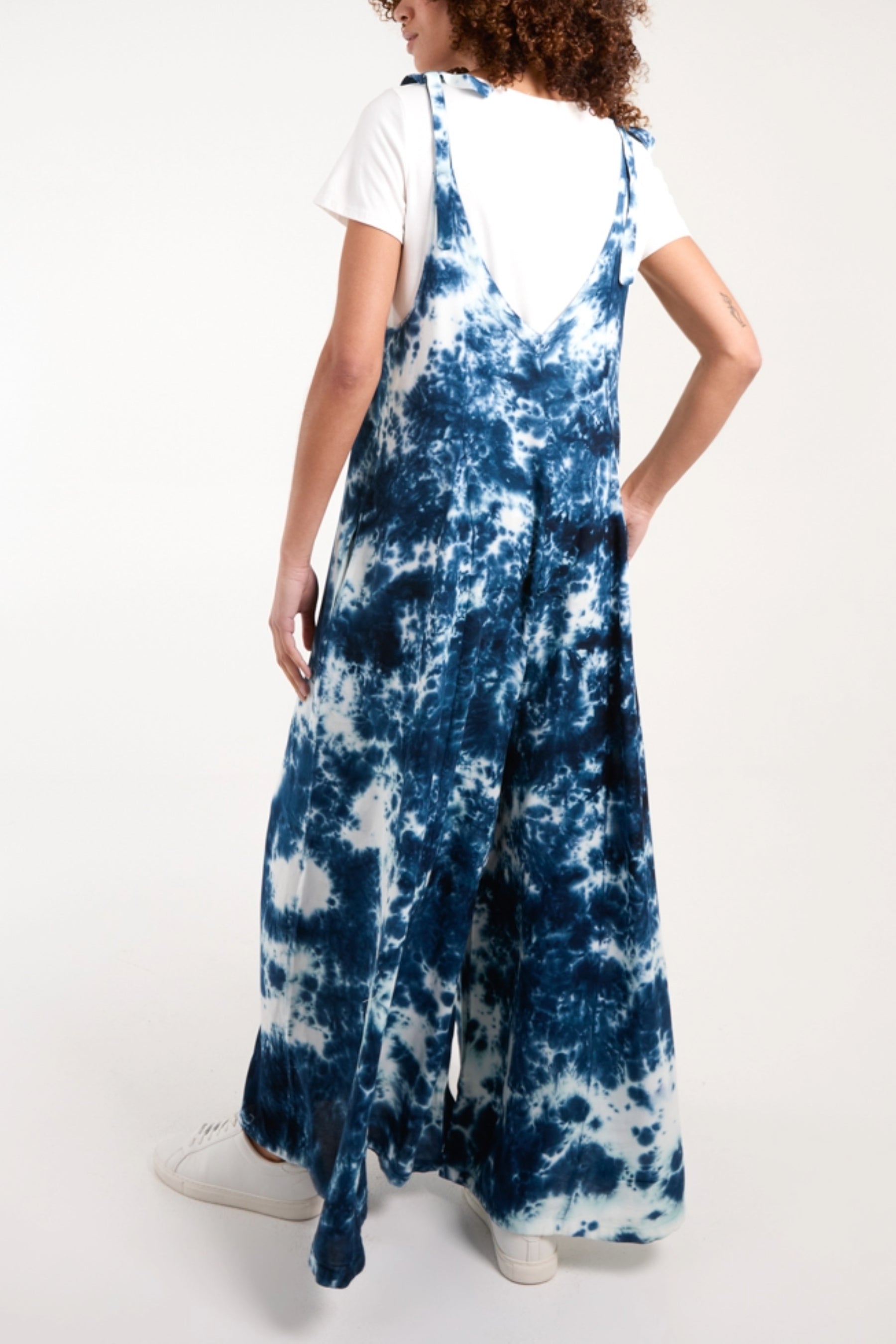 Tie Dye Wide Leg V-Neck Jumpsuit