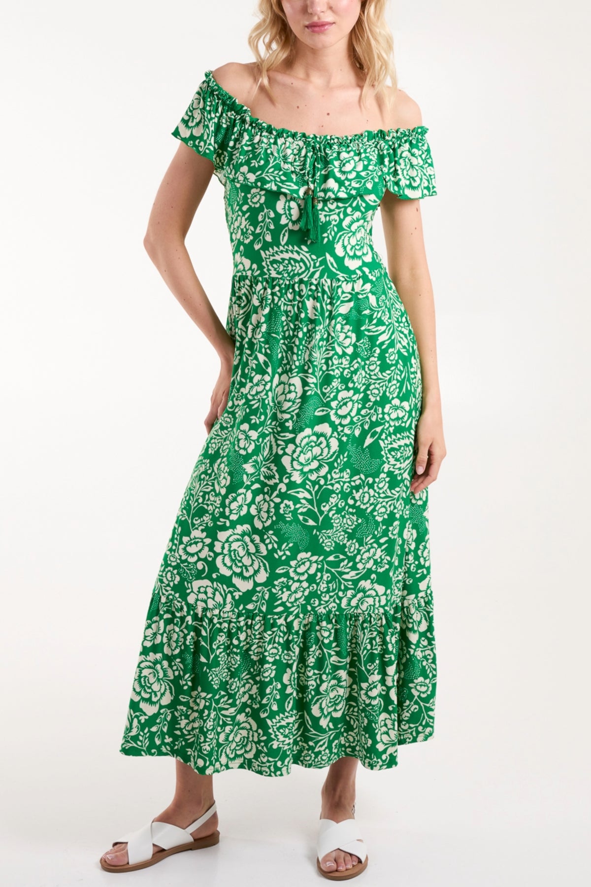 Bardot Stretch Crepe Floral Maxi Dress