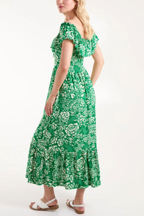 Bardot Stretch Crepe Floral Maxi Dress