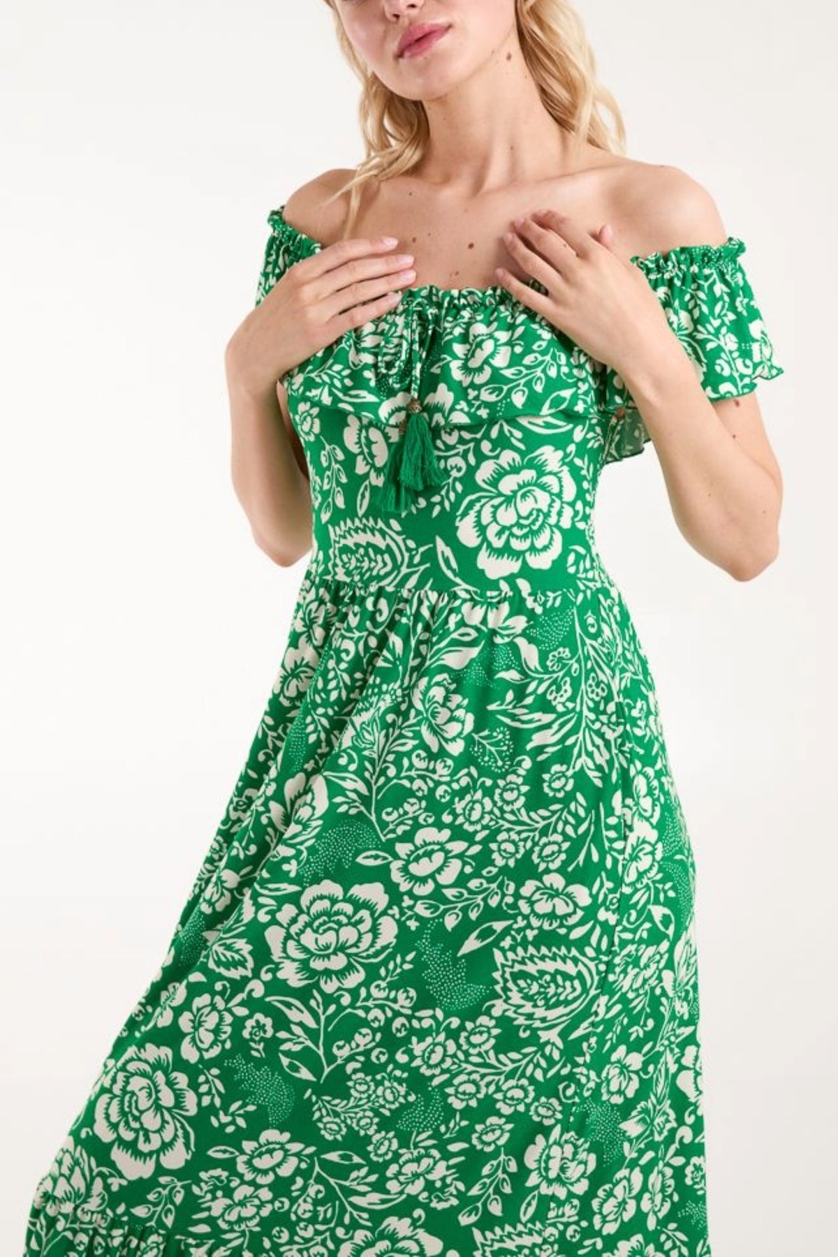Bardot Stretch Crepe Floral Maxi Dress