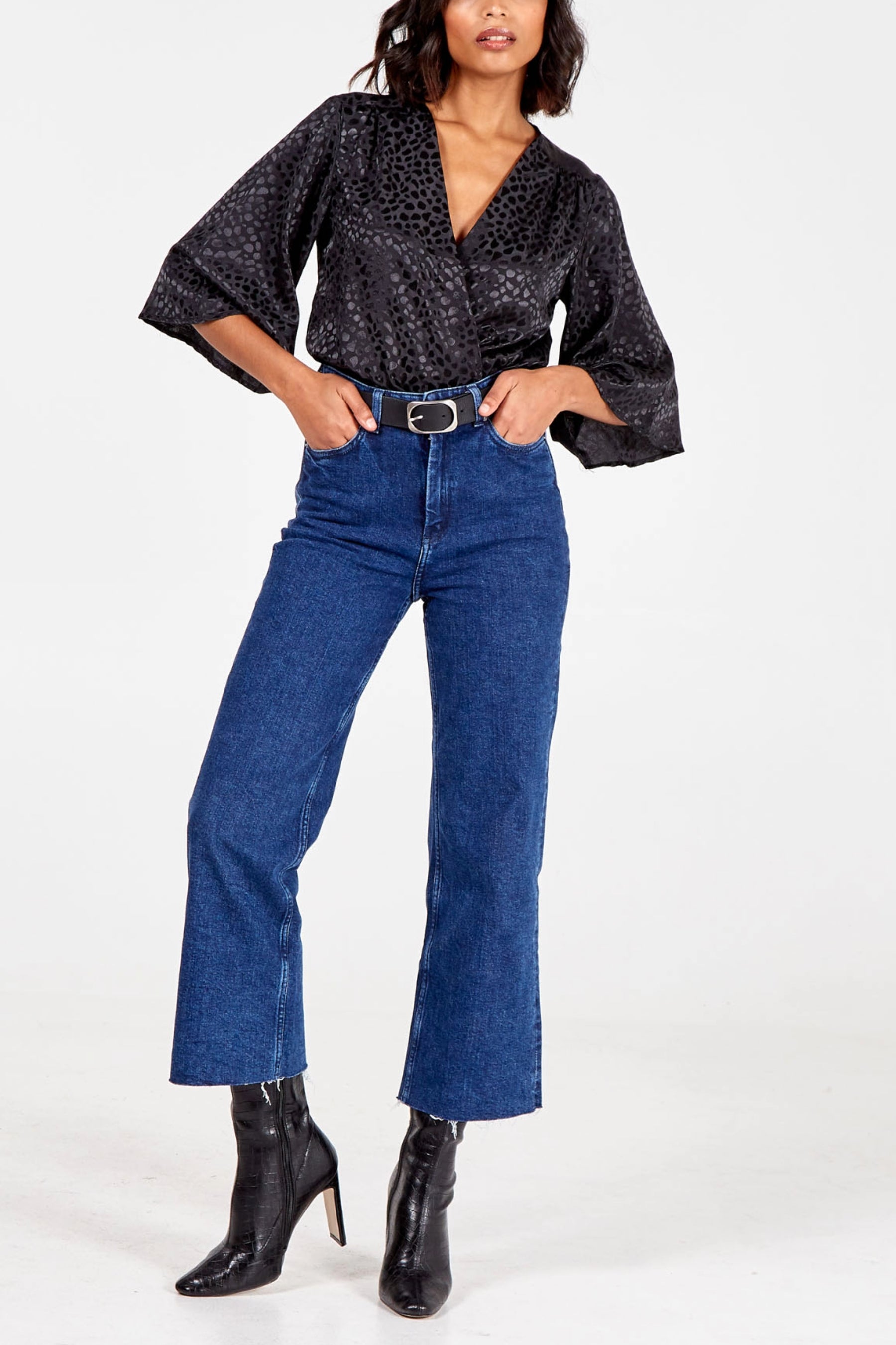 Animal Print Kimono Sleeve Bodysuit