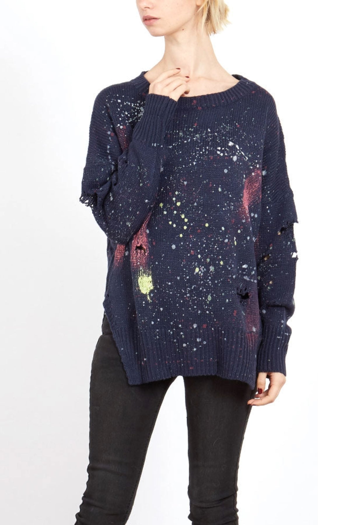 Splatter Distressed Jumper