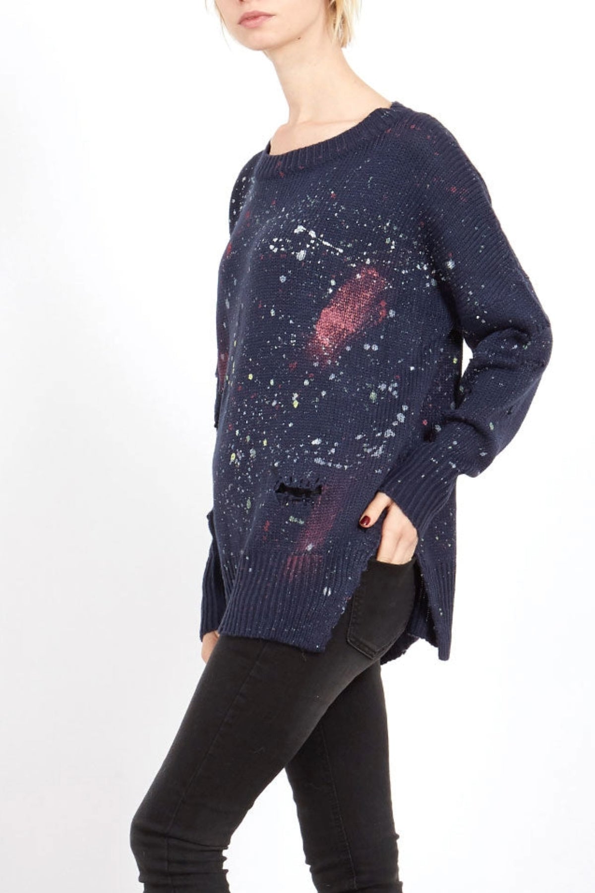 Splatter Distressed Jumper