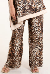 Leopard Wide Leg Trousers